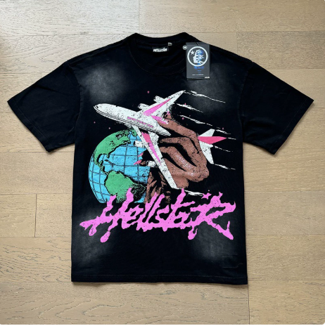New Trendy H Hell Star Series Printed Double Yarn Pure Cotton Casual Unisex Summer Loose Short-Sleeve T-Shirt